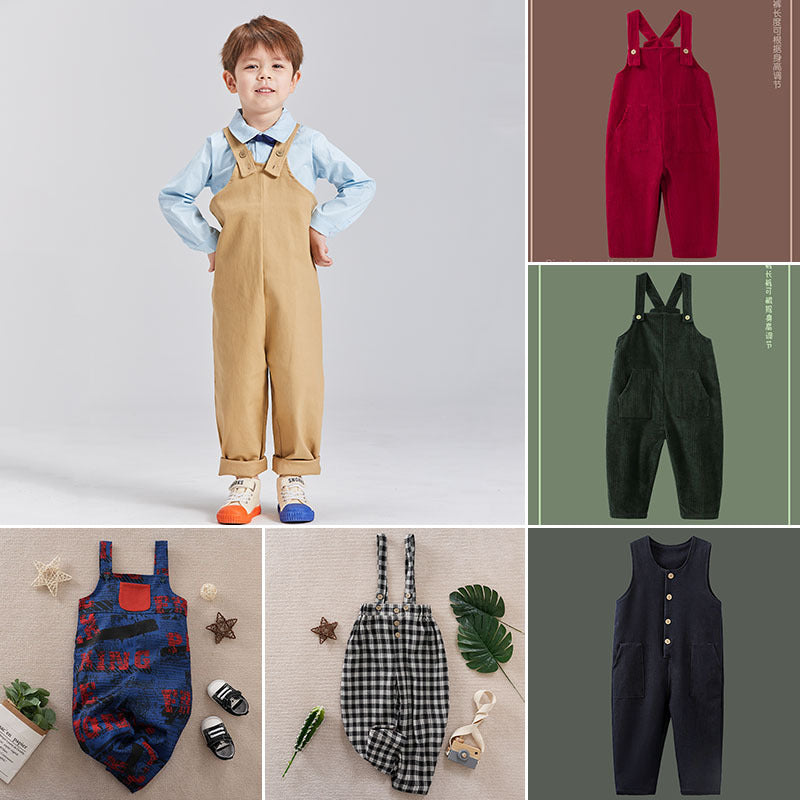 Baby Kid Boys Checked Print Jumpsuits Wholesale 230114539