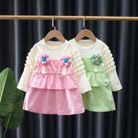 Load image into Gallery viewer, Baby Kid Girls Color-blocking Flower Dresses Wholesale 230114540
