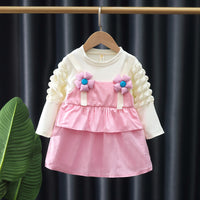 Load image into Gallery viewer, Baby Kid Girls Color-blocking Flower Dresses Wholesale 230114540
