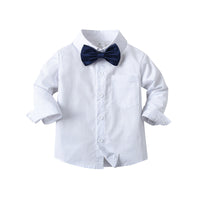 Load image into Gallery viewer, 3 Pieces Set Baby Kid Boys Birthday Party Bow Shirts Solid Color Vests Waistcoats And Color-blocking Jumpsuits Wholesale 230114552
