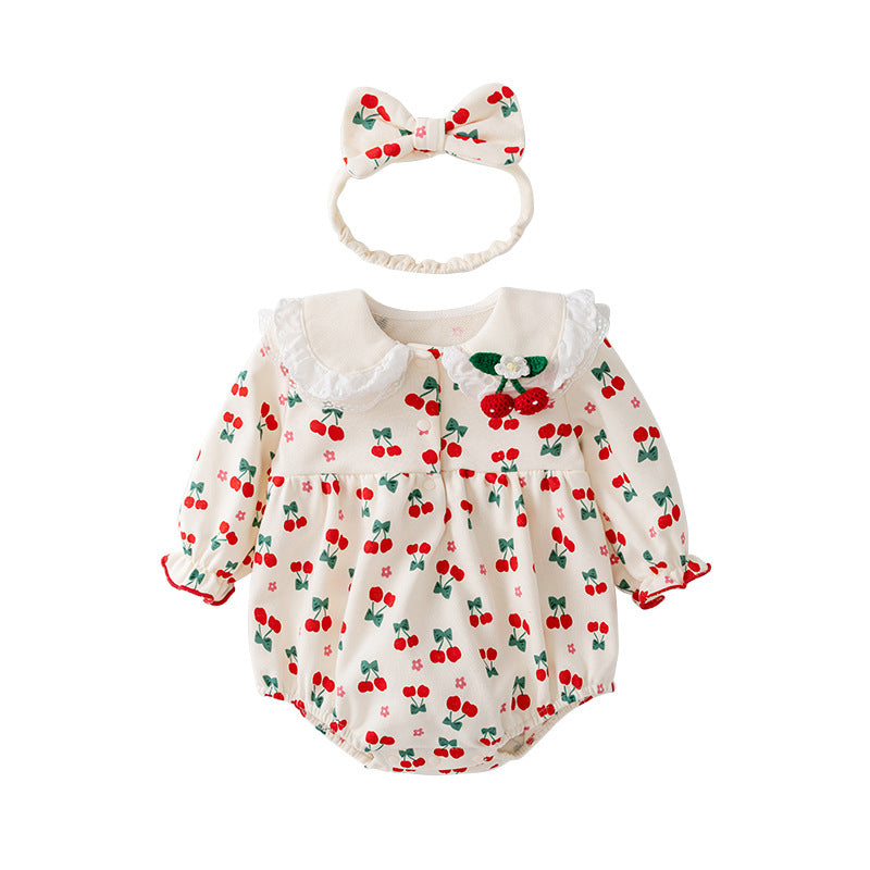 Baby Girls Fruit Print Rompers Wholesale 230114564