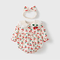 Load image into Gallery viewer, Baby Girls Fruit Print Rompers Wholesale 230114564
