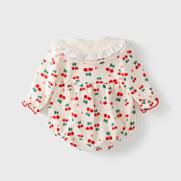 Load image into Gallery viewer, Baby Girls Fruit Print Rompers Wholesale 230114564

