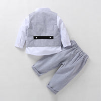 Load image into Gallery viewer, 3 Pieces Set Baby Kid Boys Bow Shirts And Solid Color Vests Waistcoats And Pants Wholesale 23011470
