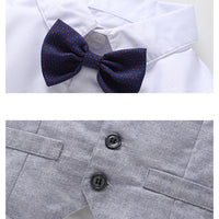 Load image into Gallery viewer, 3 Pieces Set Baby Kid Boys Bow Shirts And Solid Color Vests Waistcoats And Pants Wholesale 23011470
