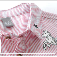 Load image into Gallery viewer, Baby Kid Boys Striped Cartoon Print Shirts Wholesale 23011476
