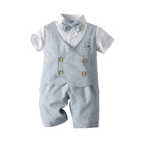 Load image into Gallery viewer, 2 Pieces Set Baby Kid Boys Birthday Party Bow Tops And Solid Color Pants Wholesale 23011485
