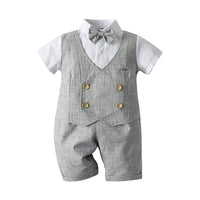 Load image into Gallery viewer, 2 Pieces Set Baby Kid Boys Birthday Party Bow Tops And Solid Color Pants Wholesale 23011485
