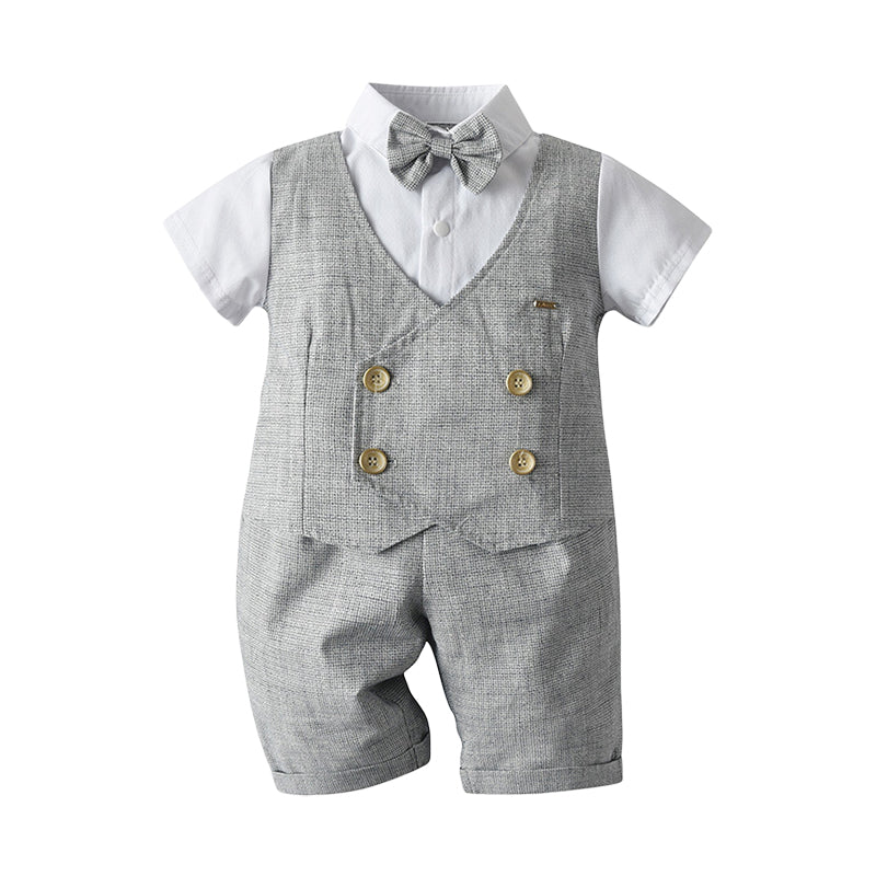 2 Pieces Set Baby Kid Boys Birthday Party Bow Tops And Solid Color Pants Wholesale 23011485