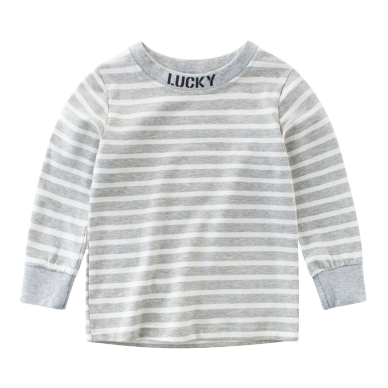 Baby Kid Unisex Striped Letters Tops Wholesale 23012903
