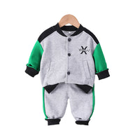 Load image into Gallery viewer, 2 Pieces Set Baby Kid Boys Letters Embroidered Jackets Outwears And Color-blocking Pants Wholesale 230129166
