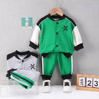 Load image into Gallery viewer, 2 Pieces Set Baby Kid Boys Letters Embroidered Jackets Outwears And Color-blocking Pants Wholesale 230129166
