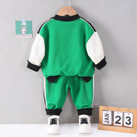 Load image into Gallery viewer, 2 Pieces Set Baby Kid Boys Letters Embroidered Jackets Outwears And Color-blocking Pants Wholesale 230129166
