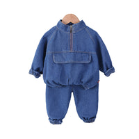 Load image into Gallery viewer, 2 Pieces Set Baby Kid Boys Solid Color Jackets Outwears And Pants Wholesale 230129215
