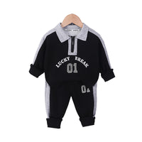 Load image into Gallery viewer, 2 Pieces Set Baby Kid Boys Letters Color-blocking Tops And Pants Wholesale 230129217

