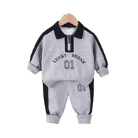 Load image into Gallery viewer, 2 Pieces Set Baby Kid Boys Letters Color-blocking Tops And Pants Wholesale 230129217
