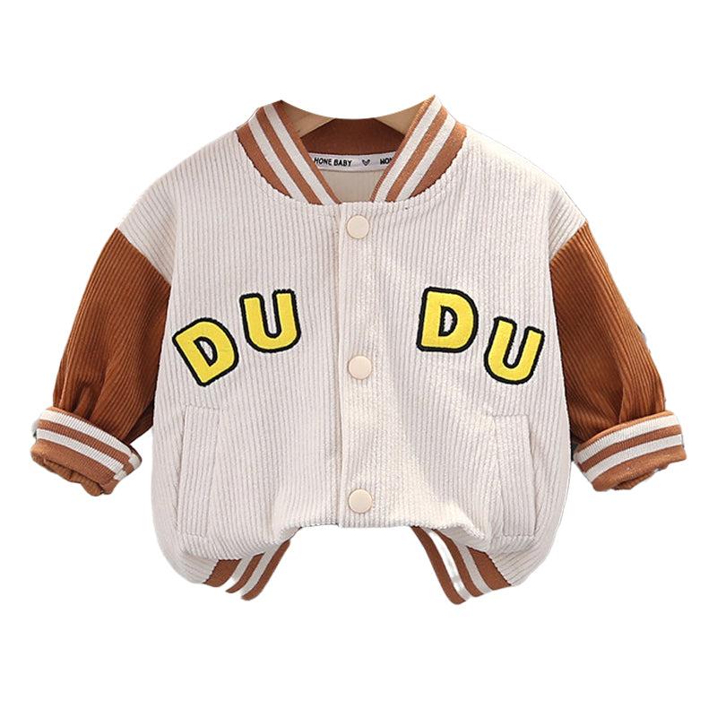 Baby Kid Boys Striped Letters Color-blocking Jackets Outwears Wholesale 230129257