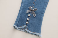 Load image into Gallery viewer, 3 Pieces Set Baby Kid Girls Fruit Blouses Solid Color Vests Waistcoats And Bow Jeans Wholesale 230129332
