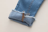 Load image into Gallery viewer, 3 Pieces Set Baby Kid Girls Fruit Blouses Solid Color Vests Waistcoats And Bow Jeans Wholesale 230129332
