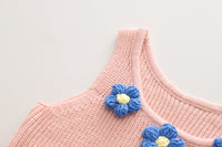 Load image into Gallery viewer, 3 Pieces Set Baby Kid Girls Solid Color Tops Flower Crochet Vests Waistcoats And Lace Jeans Wholesale 230129351
