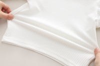 Load image into Gallery viewer, 3 Pieces Set Baby Kid Girls Solid Color Tops Flower Crochet Vests Waistcoats And Lace Jeans Wholesale 230129351
