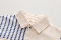 Load image into Gallery viewer, 3 Pieces Set Baby Kid Boys Letters Cartoon Print Tops Striped Jackets Outwears And Solid Color Jeans Wholesale 230129357
