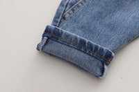 Load image into Gallery viewer, 3 Pieces Set Baby Kid Boys Letters Cartoon Print Tops Striped Jackets Outwears And Solid Color Jeans Wholesale 230129357
