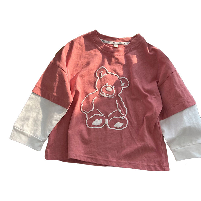 Baby Kid Unisex Color-blocking Cartoon Print Tops Wholesale 230129366