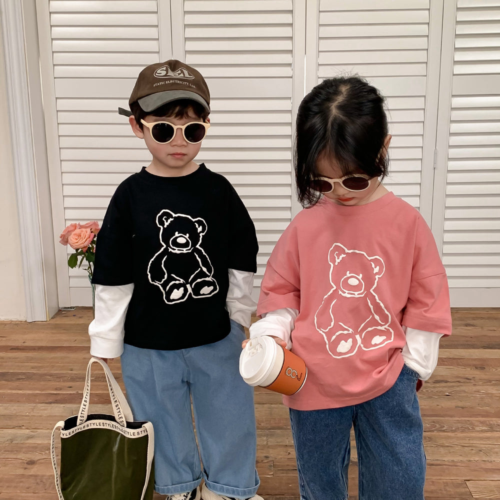 Baby Kid Unisex Color-blocking Cartoon Print Tops Wholesale 230129366