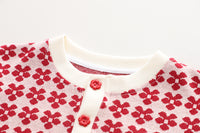 Load image into Gallery viewer, 3 Pieces Set Baby Kid Girls Cartoon Embroidered Tops Flower Cardigan And Pants Wholesale 230129368
