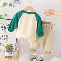Load image into Gallery viewer, 2 Pieces Set Baby Kid Boys Letters Cartoon Print Hoodies Sweatshirts And Solid Color Pants Wholesale 230129393
