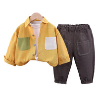 Load image into Gallery viewer, 3 Pieces Set Baby Kid Boys Solid Color Shirts And Tops And Pants Wholesale 230129416
