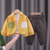 Load image into Gallery viewer, 3 Pieces Set Baby Kid Boys Solid Color Shirts And Tops And Pants Wholesale 230129416
