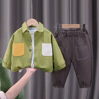 Load image into Gallery viewer, 3 Pieces Set Baby Kid Boys Solid Color Shirts And Tops And Pants Wholesale 230129416
