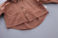 Load image into Gallery viewer, 2 Pieces Set Baby Kid Boys Solid Color Shirts And Pants Wholesale 230129419
