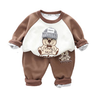 Load image into Gallery viewer, 2 Pieces Set Baby Kid Boys Letters Color-blocking Animals Cartoon Print Hoodies Sweatshirts And Pants Wholesale 230129425
