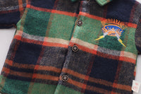 Load image into Gallery viewer, 3 Pieces Set Baby Kid Boys Letters Cartoon Print Tops Checked Jackets Outwears And Striped Jeans Wholesale 230129427
