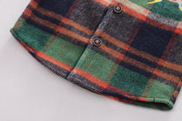 Load image into Gallery viewer, 3 Pieces Set Baby Kid Boys Letters Cartoon Print Tops Checked Jackets Outwears And Striped Jeans Wholesale 230129427
