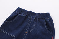 Load image into Gallery viewer, 3 Pieces Set Baby Kid Boys Letters Cartoon Print Tops Checked Jackets Outwears And Striped Jeans Wholesale 230129427
