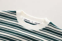 Load image into Gallery viewer, 2 Pieces Set Baby Kid Boys Striped Cartoon Embroidered Tops And Expression Jeans Wholesale 230129430
