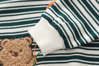 Load image into Gallery viewer, 2 Pieces Set Baby Kid Boys Striped Cartoon Embroidered Tops And Expression Jeans Wholesale 230129430
