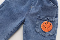 Load image into Gallery viewer, 2 Pieces Set Baby Kid Boys Striped Cartoon Embroidered Tops And Expression Jeans Wholesale 230129430
