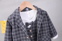 Load image into Gallery viewer, 3 Pieces Set Baby Boys Checked Tops Blazers And Pants Wholesale 230129445
