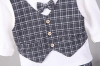 Load image into Gallery viewer, 3 Pieces Set Baby Boys Checked Tops Blazers And Pants Wholesale 230129445
