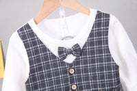 Load image into Gallery viewer, 3 Pieces Set Baby Boys Checked Tops Blazers And Pants Wholesale 230129445

