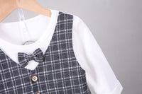 Load image into Gallery viewer, 3 Pieces Set Baby Boys Checked Tops Blazers And Pants Wholesale 230129445

