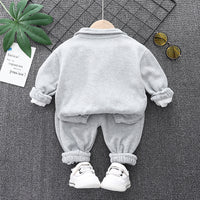 Load image into Gallery viewer, 3 Pieces Set Baby Kid Boys Cartoon Tops Color-blocking Jackets Outwears And Solid Color Pants Wholesale 230129464
