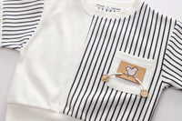 Load image into Gallery viewer, 2 Pieces Set Baby Kid Boys Striped Hoodies Swearshirts And Letters Pants Wholesale 230129476

