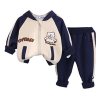 Load image into Gallery viewer, 2 Pieces Set Baby Kid Boys Letters Color-blocking Cartoon Jackets Outwears And Pants Wholesale 230129512
