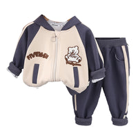 Load image into Gallery viewer, 2 Pieces Set Baby Kid Boys Letters Color-blocking Cartoon Jackets Outwears And Pants Wholesale 230129512
